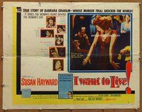 d550 I WANT TO LIVE style B half-sheet movie poster '58 Susan Hayward