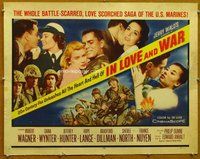 d552 IN LOVE & WAR half-sheet movie poster '58 Robert Wagner, Wynter