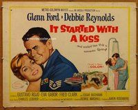 d559 IT STARTED WITH A KISS style A half-sheet movie poster '59 Glenn Ford