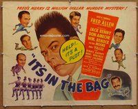 d561 IT'S IN THE BAG white half-sheet movie poster '45 Fred Allen, Benny