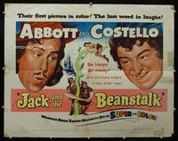 d563 JACK & THE BEANSTALK half-sheet movie poster '52 Abbott & Costello!