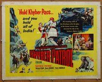 d567 KHYBER PATROL half-sheet movie poster '54 Richard Egan, Dawn Addams