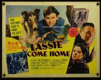 d574 LASSIE COME HOME style A half-sheet movie poster '43 Roddy McDowall