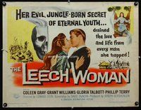d577 LEECH WOMAN half-sheet movie poster '60 deadly female vampire!