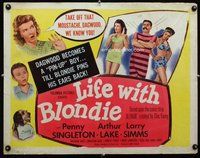 d581 LIFE WITH BLONDIE half-sheet movie poster '45 Penny Singleton, Lake