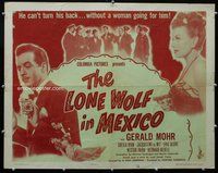 d585 LONE WOLF IN MEXICO half-sheet movie poster '47 Gerald Mohr mystery!