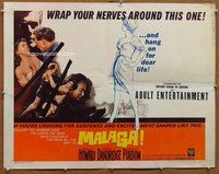 d590 MALAGA half-sheet movie poster '62 Trevor Howard, Dorothy Dandridge