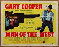d591 MAN OF THE WEST style A half-sheet movie poster '58 tough Gary Cooper!