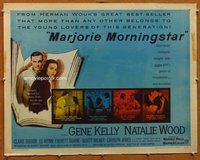 d595 MARJORIE MORNINGSTAR half-sheet movie poster '58 Kelly, Natalie Wood