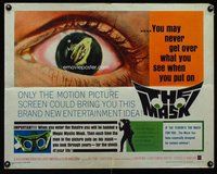 d597 MASK half-sheet movie poster '61 3-D horror, great eye image!