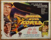 d605 MISSION OVER KOREA half-sheet movie poster '53 John Hodiak, Derek