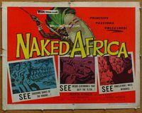d612 NAKED AFRICA half-sheet movie poster '57 primitive passions unleashed