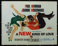 d614 NEW KIND OF LOVE half-sheet movie poster '63 Paul Newman, Woodward