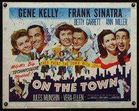 d622 ON THE TOWN style B half-sheet movie poster '49 Gene Kelly, Sinatra