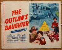 d623 OUTLAW'S DAUGHTER half-sheet movie poster '54 Williams, Kelly Ryan