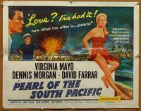 d627 PEARL OF THE SOUTH PACIFIC style B half-sheet movie poster '55 Mayo