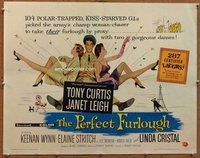 d628 PERFECT FURLOUGH half-sheet movie poster '58 Tony Curtis, Janet Leigh