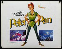 d629 PETER PAN half-sheet movie poster R82 Walt Disney classic!