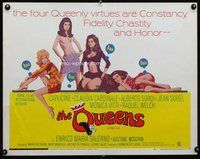d636 QUEENS half-sheet movie poster '67 Capucine, Cardinale, Raquel Welch