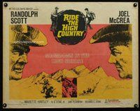d639 RIDE THE HIGH COUNTRY signed half-sheet movie poster '62 Joel McCrea