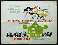 d642 ROAD TO HONG KONG half-sheet movie poster '62 Bob Hope, Bing Crosby