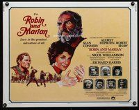 d644 ROBIN & MARIAN half-sheet movie poster '76 Connery, Audrey Hepburn
