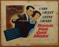 d645 ROOM FOR ONE MORE half-sheet movie poster '52 Cary Grant, Betsy Drake