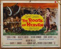 d646 ROOTS OF HEAVEN half-sheet movie poster '58 Errol Flynn, Julie Greco