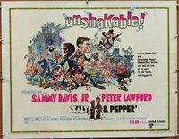 d647 SALT & PEPPER half-sheet movie poster '68 Sammy Davis, Jack Davis art!