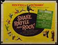 d652 SHAKE, RATTLE & ROCK half-sheet movie poster '56 Fats Domino, rock!