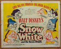 d658 SNOW WHITE & THE SEVEN DWARFS style B half-sheet movie poster R44