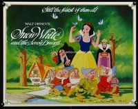 d657 SNOW WHITE & THE SEVEN DWARFS half-sheet movie poster R83 Disney