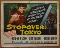 d668 STOPOVER TOKYO half-sheet movie poster '57 Joan Collins, Robert Wagner