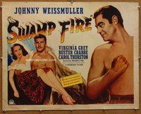 d680 SWAMP FIRE style B half-sheet movie poster '46 Weissmuller, Crabbe