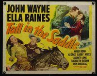 d683 TALL IN THE SADDLE half-sheet movie poster '44 John Wayne, Ella Raines