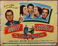 d695 TIME OF THEIR LIVES half-sheet movie poster '46 Abbott & Costello!