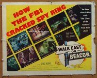 d709 WALK EAST ON BEACON half-sheet movie poster '52 by J. Edgar Hoover!