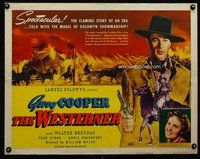 d711 WESTERNER half-sheet movie poster '40 Gary Cooper, Walter Brennan