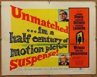 d717 WITNESS FOR THE PROSECUTION style B half-sheet movie poster '58 Wilder