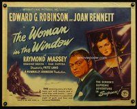 d718 WOMAN IN THE WINDOW signed half-sheet movie poster '44 Joan Bennett