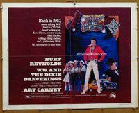 d724 WW & THE DIXIE DANCEKINGS half-sheet movie poster '75 Burt Reynolds