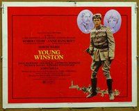 d730 YOUNG WINSTON half-sheet movie poster '72 Robert Shaw, Churchill