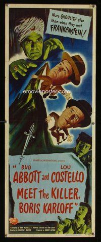 d023 ABBOTT & COSTELLO MEET KILLER BORIS KARLOFF insert movie poster '49