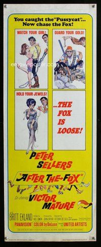 d032 AFTER THE FOX insert movie poster '66 Sellers, Frazetta artwork!