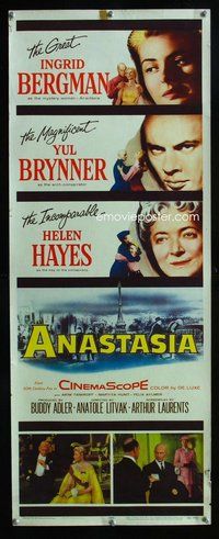 d033 ANASTASIA insert movie poster '56 Ingrid Bergman, Yul Brynner