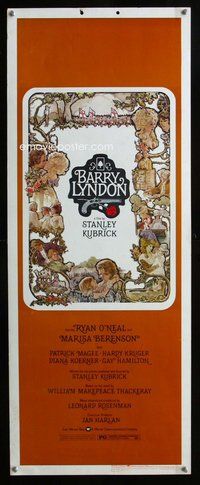 d047 BARRY LYNDON insert movie poster '75 Stanley Kubrick, Ryan O'Neal