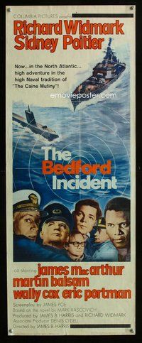 d049 BEDFORD INCIDENT insert movie poster '65 Widmark, Sidney Poitier