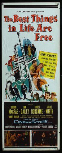 d050 BEST THINGS IN LIFE ARE FREE insert movie poster '56 MacRae