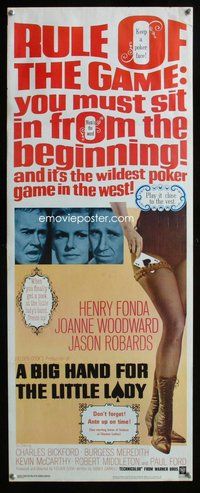 d051 BIG HAND FOR THE LITTLE LADY insert movie poster '66 poker!