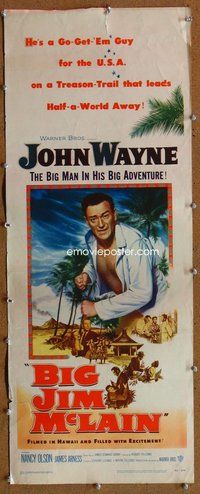 d052 BIG JIM McLAIN insert movie poster '52 really BIG John Wayne!